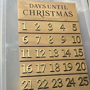 Threshold Wooden Christmas Countdown Calendar with Gold Numbers